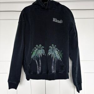 Rhude Black Hoodie with Palm Tree Design